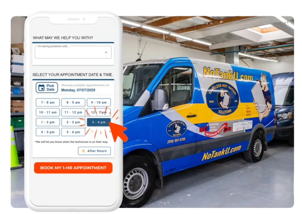Book a tankless water heater appointment.